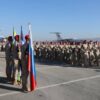 FILE PHOTO: Russian servicemen during the ceremony of welcoming Russian President Vladimir Putin at the Khmeimim Air Base in Syria.