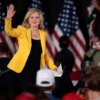 US Sen. Marsha Blackburn (R-TN) waves as she arrives for a town hall with former US President and Republican presidential candidate Donald Trump at Macomb Community College in Warren, Michigan, on September 27, 2024. (Photo by JEFF KOWALSKY / AFP) (Photo by JEFF KOWALSKY/AFP via Getty Images)