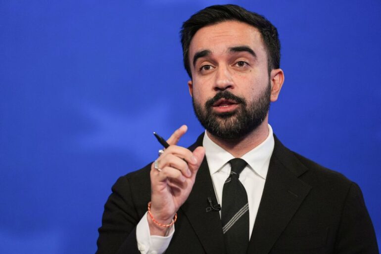 Democratic candidate Zohran Mamdani speaks during a mayoral debate on Thursday, October 16, 2025 in New York City.