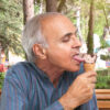 Satire news: grown man licking ice cream cone placed on