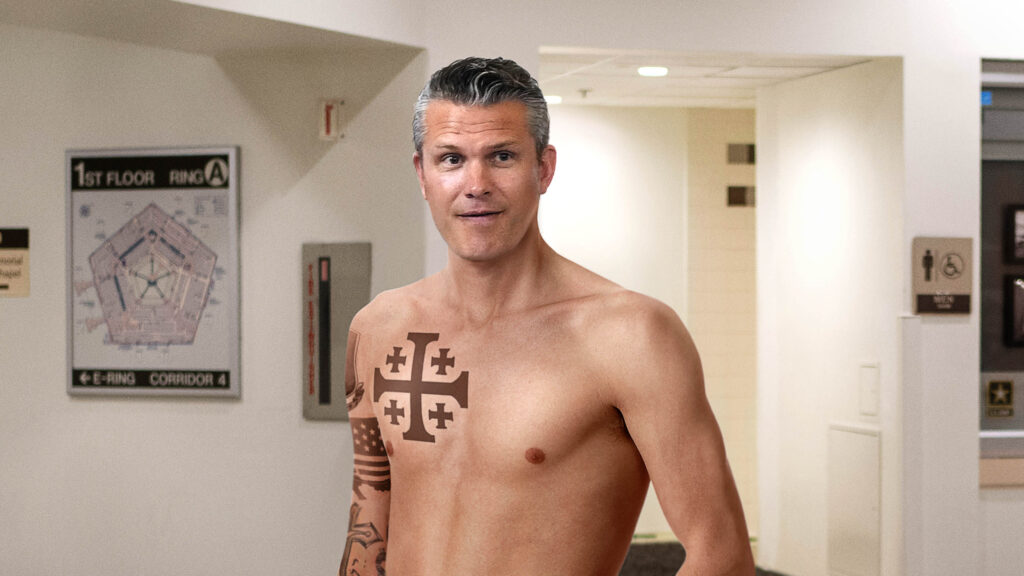 Satire news: pete hegseth walks fully nude around newly press free