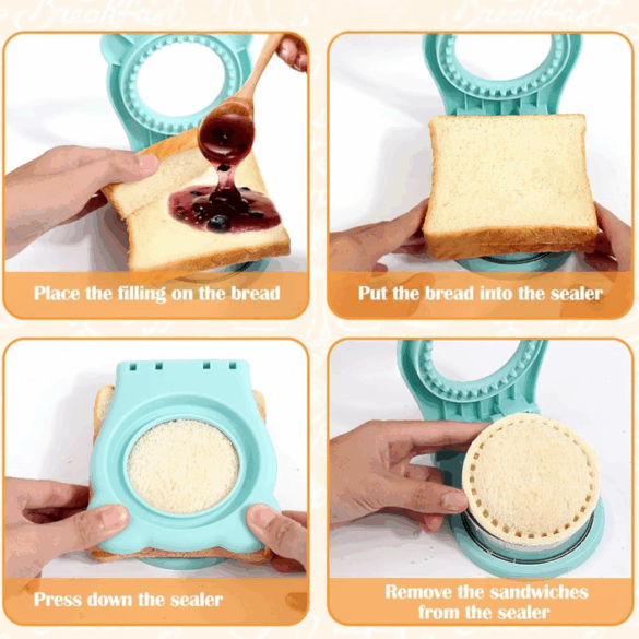 Make your own crustless sandwiches at home.