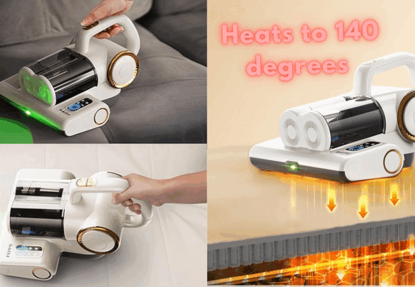 This powerful mattress vac uses heat and vibration and to suck up dead skin and more.