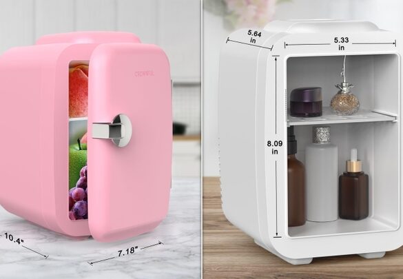 A look at the exterior and interior dimensions for this small, compact fridge.