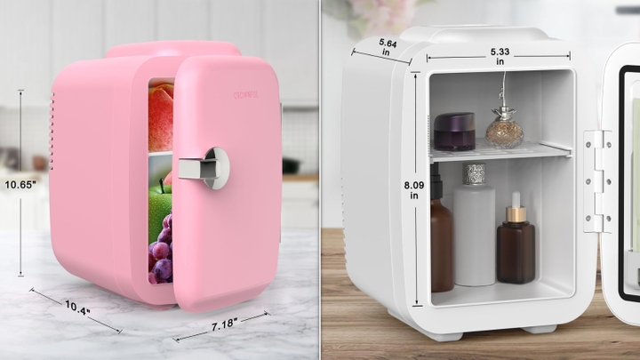 A look at the exterior and interior dimensions for this small, compact fridge.