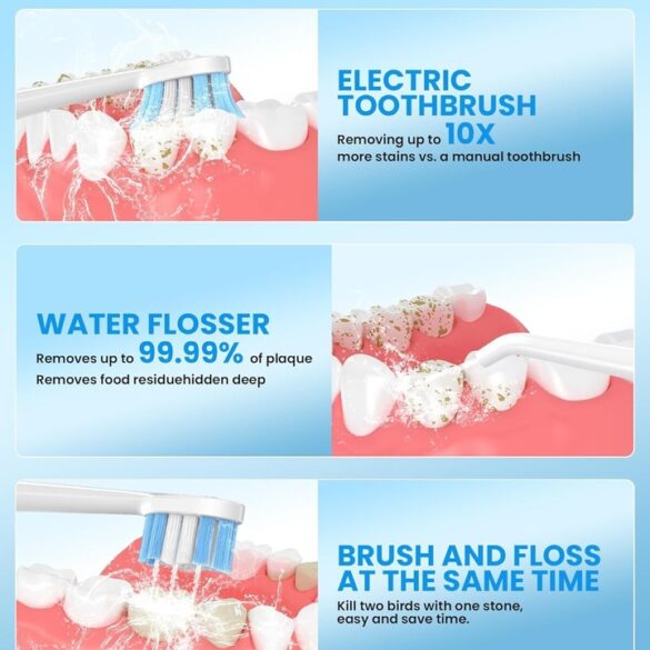 You can brush and floss at the same time while using this thing.