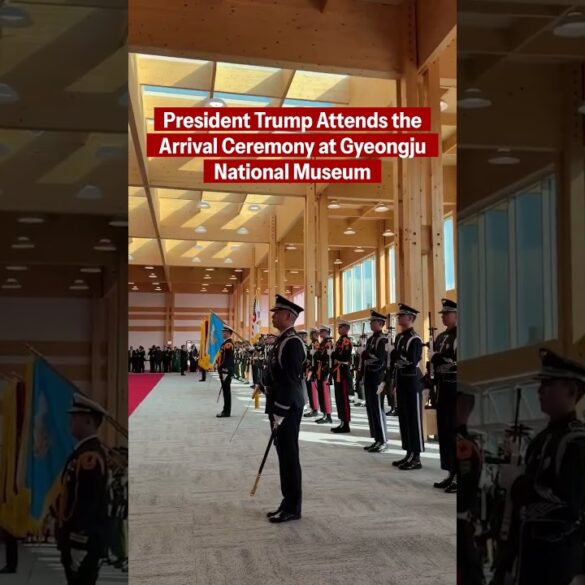 POTUS & South Korean President Lee Jae Myung at the arrival ceremony at Gyeongju National Museum