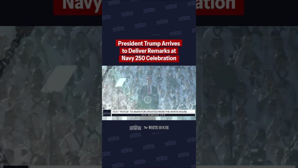 President Trump Arrives to Deliver Remarks at Navy 250 Celebration