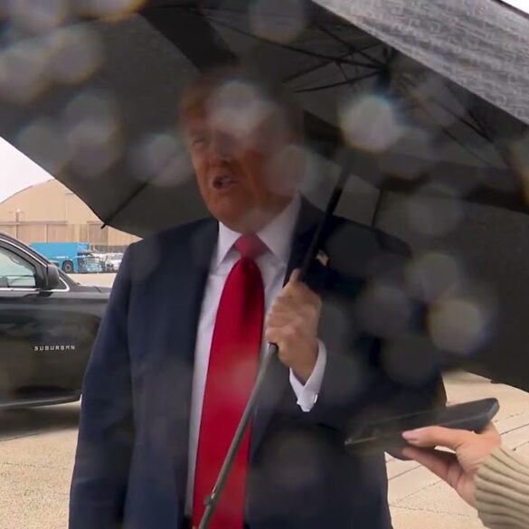 President Trump Gaggles with Press at Joint Base Andrews, Oct. 12, 2025