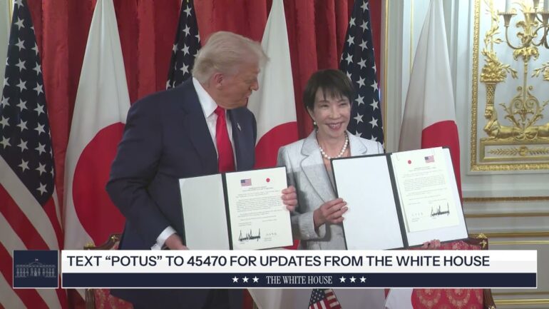 President Trump Participates in a Signing Ceremony with the Prime Minister of Japan