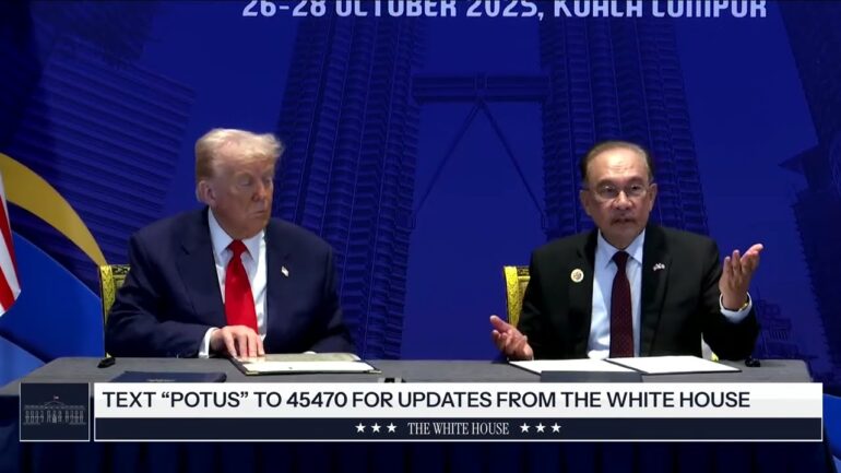 President Trump Participates in a Trade Deal Signing with the Prime Minister of Malaysia