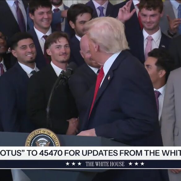 President Trump Participates in a Visit with the LSU and LSU Shreveport Baseball Champions