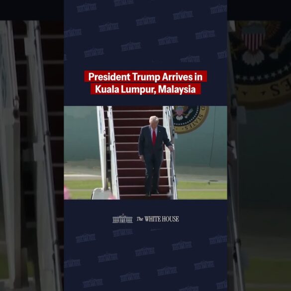 President Trump arrives in Malaysia for the ASEAN Summit and is greeted by Prime Minister
