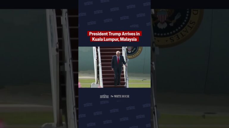 President Trump arrives in Malaysia for the ASEAN Summit and is greeted by Prime Minister