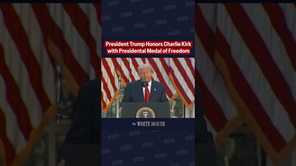 President Trump posthumously awards Charlie Kirk the Presidential Medal of Freedom.
