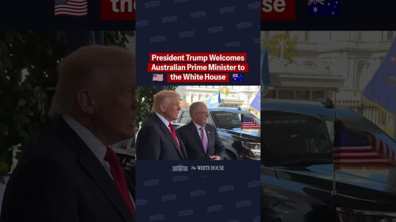 President Trump welcomes the Prime Minister of Australia, Anthony Albanese, to the White House. 🇺🇸🇦🇺