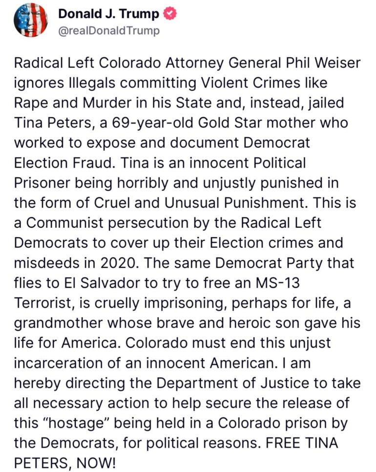 Big Moves For Tina Peters — Federal Witness? * 100PercentFedUp.com * by Noah