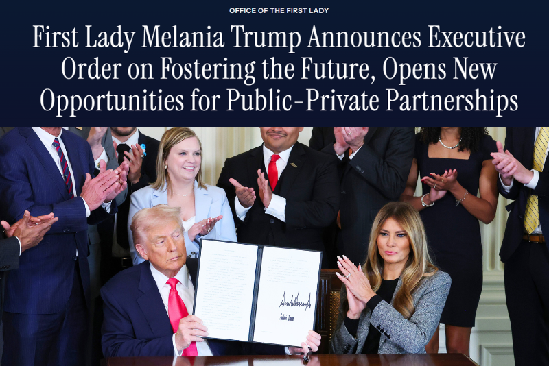 First Lady–crafted ‘Fostering the Future’ EO signed by Trump to boost U.S. foster care support – One America News Network