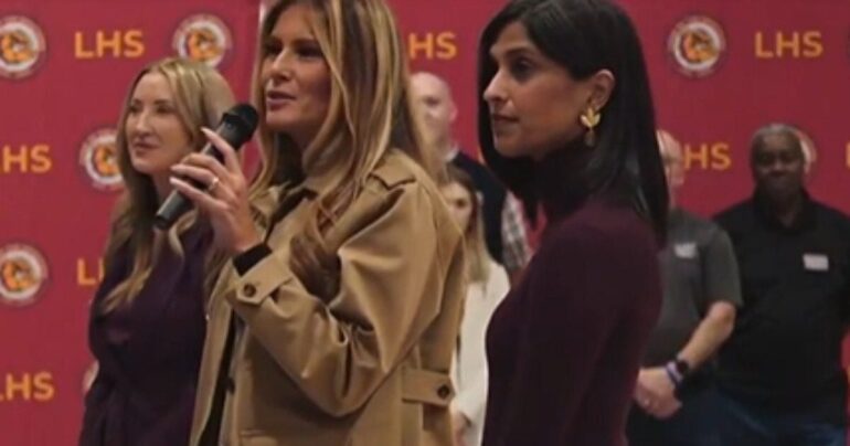 First Lady Melania Trump And Second Lady Usha Vance Visit Marines To Deliver Thanksgiving Care Packages * 100PercentFedUp.com * by Andi