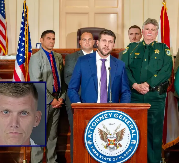 Attorney General James Uthmeier announces grand jury indictment and intent to seek the death penalty in child sexual battery case (Office of the Attorney General) / Nathan Holmberg (Hernando County Jail)