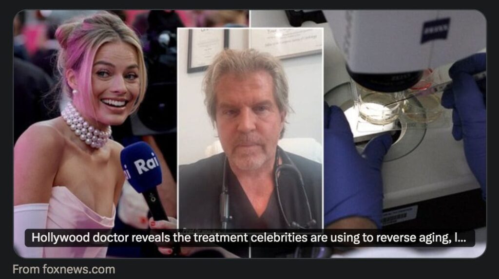 Hollywood Doctor Admits to Age Reversal & Lifespan Treatments on Celebrity Patients * 100PercentFedUp.com * by M Winger