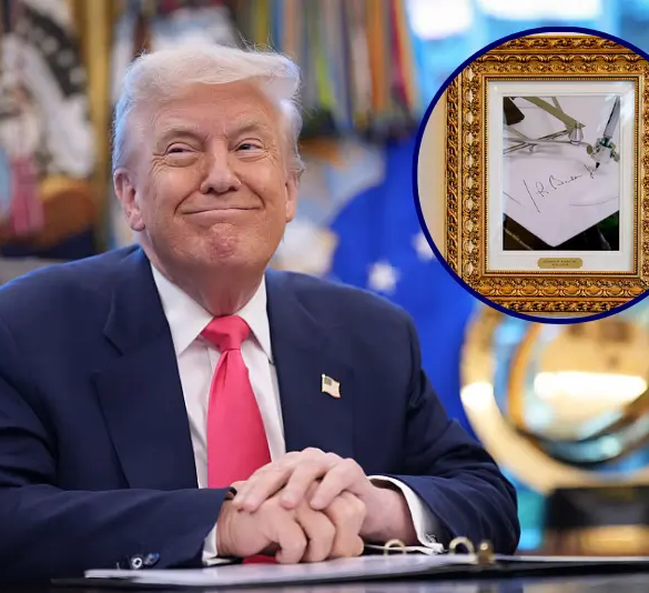 U.S. President Donald Trump speaks in the Oval Office on August 14, 2025 in Washington, DC. Trump is expected to issue a proclamation on the 90th anniversary of Social Security and highlight his administration's efforts on the program. (Photo by Andrew Harnik/Getty Images) / Framed portraits of U.S. President Donald Trump flank an image of former U.S. President Joe Biden's signature and an autopen along "The Presidential Walk of Fame" on the wall of the colonnade outside of the Oval Office as Trump meets with President of Turkey Recep Tayyip Erdogan at the White House on September 25, 2025 in Washington, DC. Trump has signaled that the U.S. might lift a ban on F-35 sales to Turkey during Erdogan's first visit to the White House since 2019. (Photo by Andrew Harnik/Getty Images)