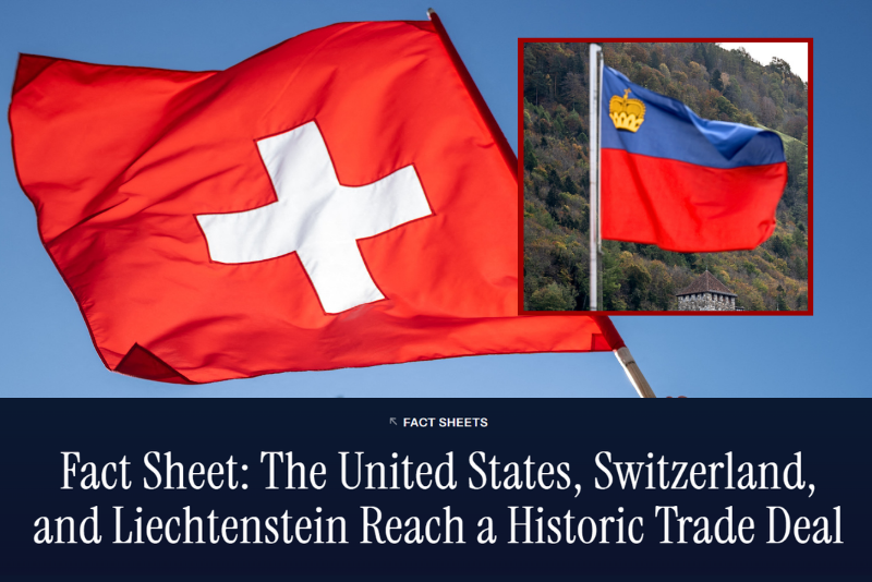 U.S.-Switzerland-Liechtenstein framework agreement on reciprocal trade announced by WH – One America News Network