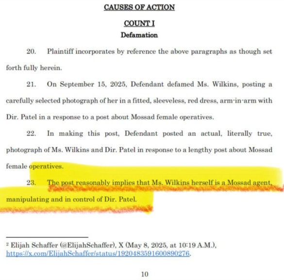 Politics: alexis wilkins files $5 million defamation suit against elijah