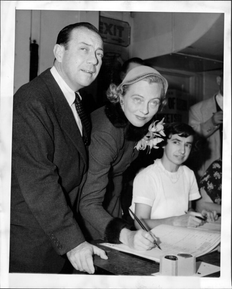 Robert F. Wagner and his wife Susan casting their votes at a polling place in Manhattan on Nov. 3, 1953.