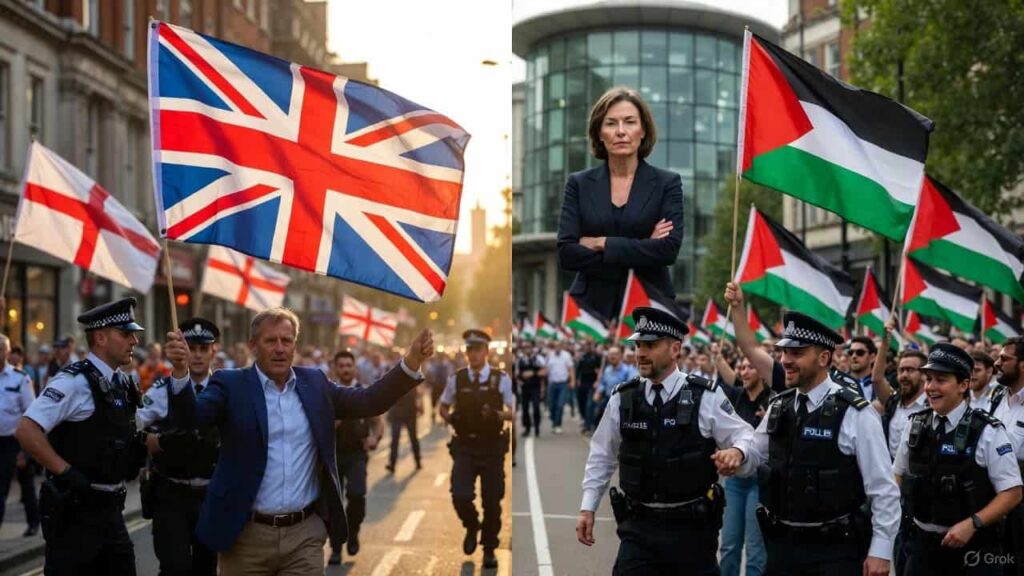Politics: outrage: uk police chief claims british flag displays are
