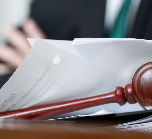 WASHINGTON, DC - DECEMBER 17: The gavel sits in front of House Rules Committee chairman Rep. Jim McGovern (D-MA) during a House Rules Committee hearing on the impeachment against President Donald Trump on December 17, 2019 in Washington, DC. (Photo by Andrew Harnik-Pool/Getty Images)