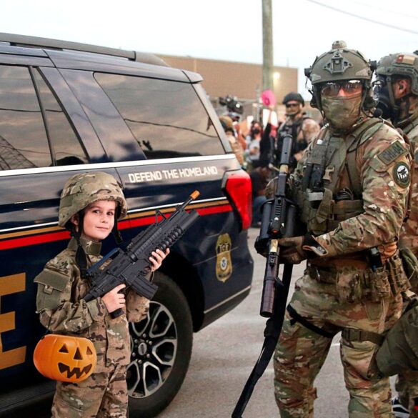 Satire news: ice agent, 7 year old both wearing same ‘military commando’