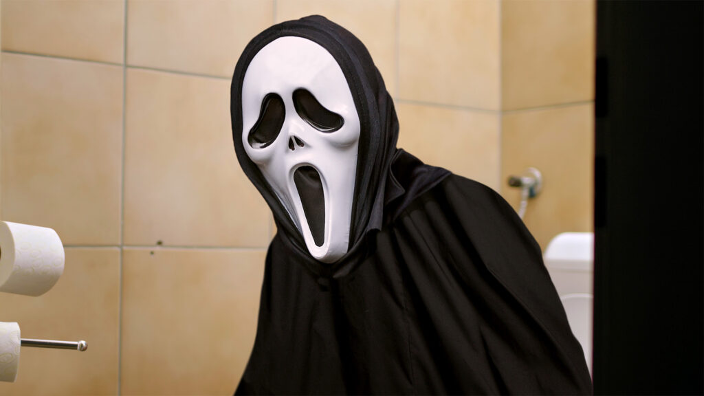 Satire news: scream mask left on while using toilet