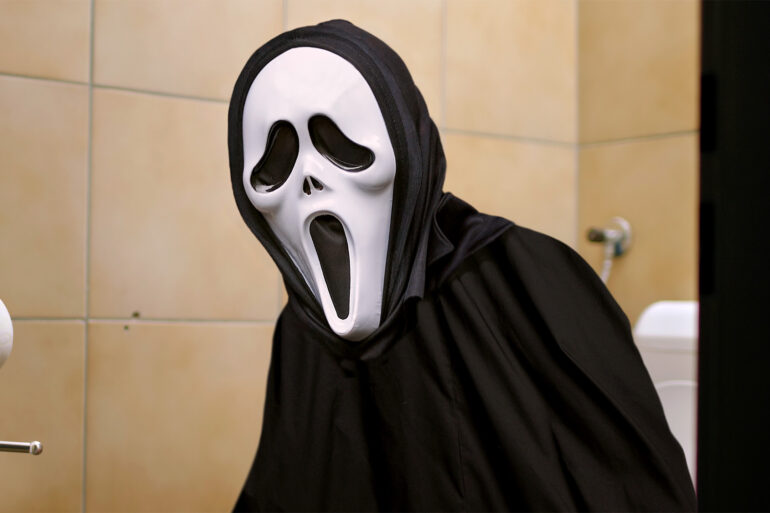 Satire news: scream mask left on while using toilet