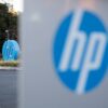 HP logo on a sign at Hewlett Packard's headquarters in Palo Alto, California.