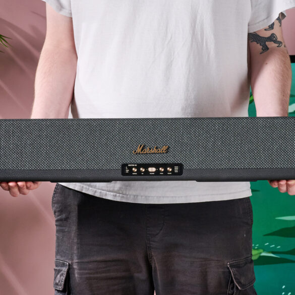 Person holding the Marshall Heston 60