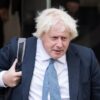 Former British Prime Minister Boris Johnson leaves Dorland House after giving evidence to the COVID inquiry in London on Oct. 21, 2025.