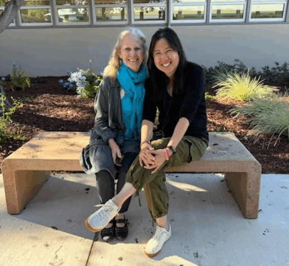 "Sometimes it takes a teacher — and her class." (The author, left, with Cathy Dao).