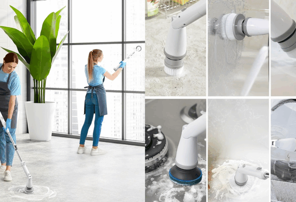 This spin brush comes with several accessories.