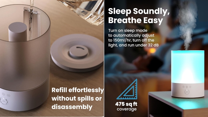 This top-fill humidifier is easy to pour water into.