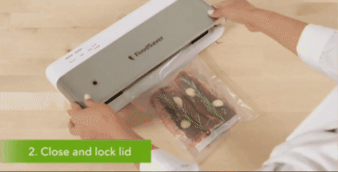 The FoodSaver gadget is literally as easy as pressing a button.