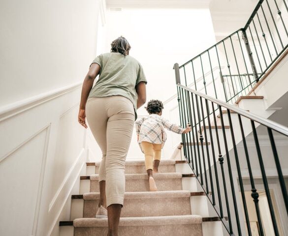 An easy way to get in some movement is a walk up and down the stairs.