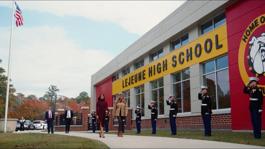 First Lady Melania Trump and Second Lady Usha Vance Visit Camp Lejeune