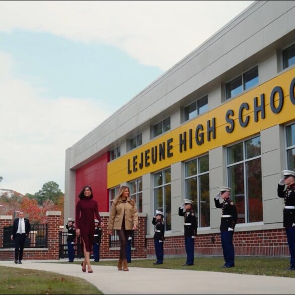 First Lady Melania Trump and Second Lady Usha Vance Visit Camp Lejeune
