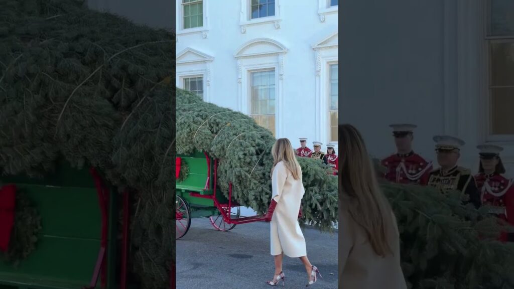 First Lady Melania Trump welcomes the official White House Christmas Tree