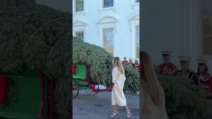 First Lady Melania Trump welcomes the official White House Christmas Tree
