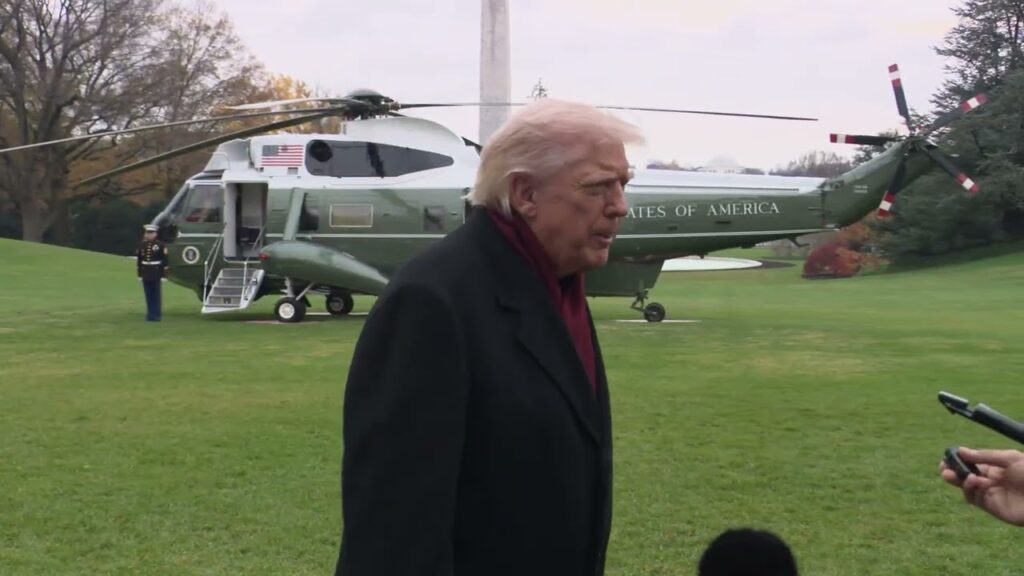 President Trump Gaggles with Press Before Departing the White House, Nov. 22, 2025