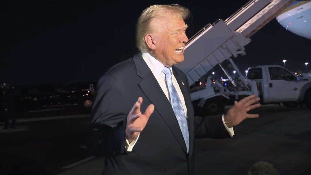President Trump Gaggles with Press Upon Departure in Palm Beach, FL, Nov. 16, 2025