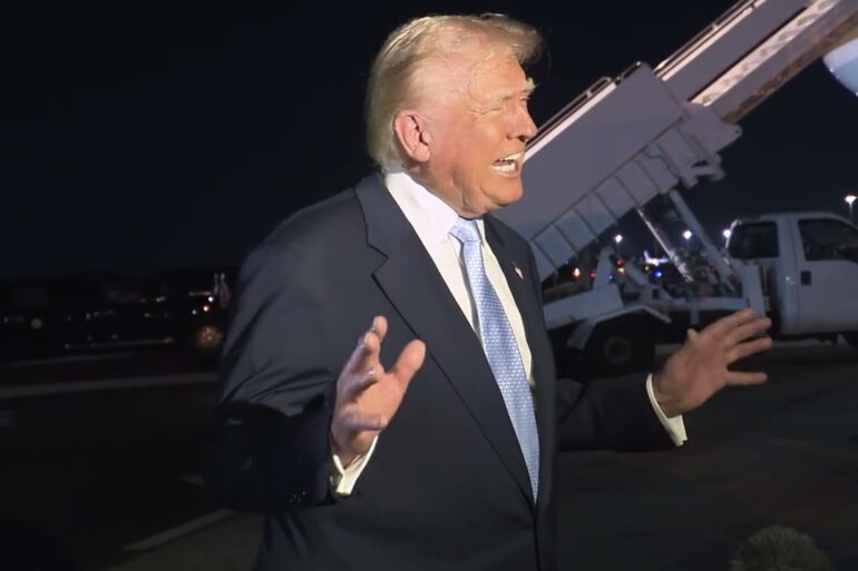 President Trump Gaggles with Press Upon Departure in Palm Beach, FL, Nov. 16, 2025
