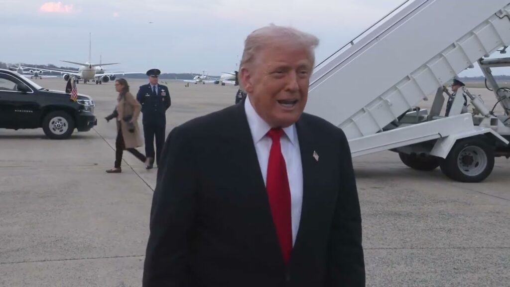 President Trump Gaggles with Press at Joint Base Andrews, Nov. 9, 2025